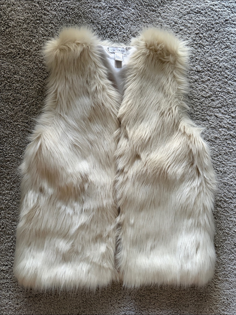 Sole Society Cream Faux Fur Vest